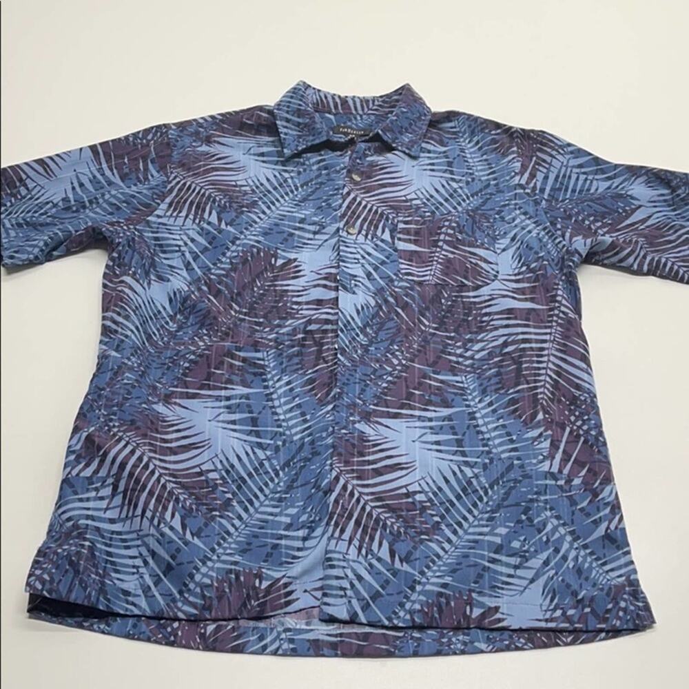 VAN HEUSEN Mens Small Blue Hawaiian Tropical Shirt